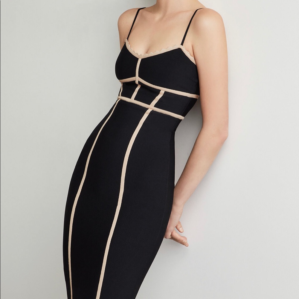 Bcbgmaxazria black bandage bodycon dress